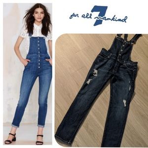 7 For All Mankind Distressed Overalls. Size 27